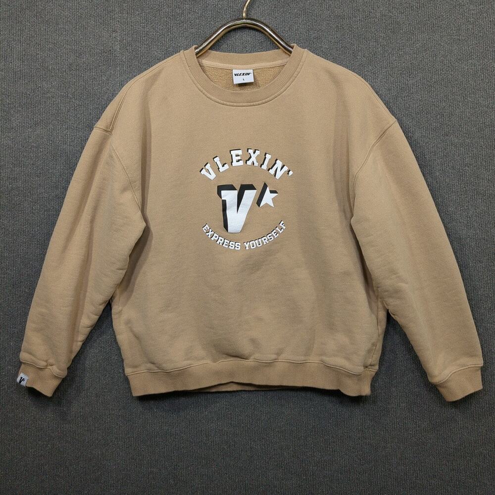 Vlexin Sweatshirt Adult Large Boxy Express Yourself Vlex Galindo Tan Mens Womens